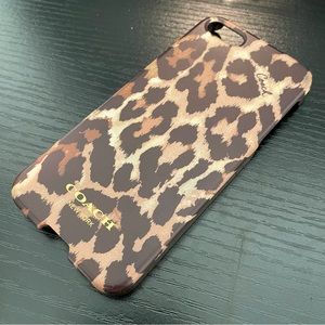 COACH iPHONE 5 LEOPARD PRINT Brown Phone Case